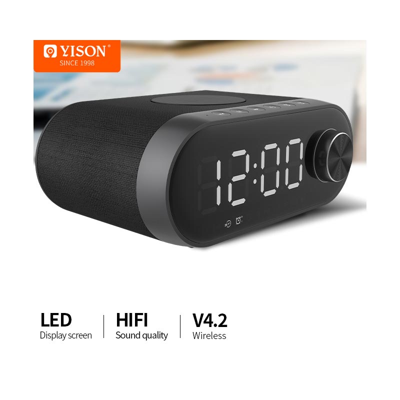 Акустика YISON with Qi Charger LED LOCK WS-4 black Черный на картинке №1