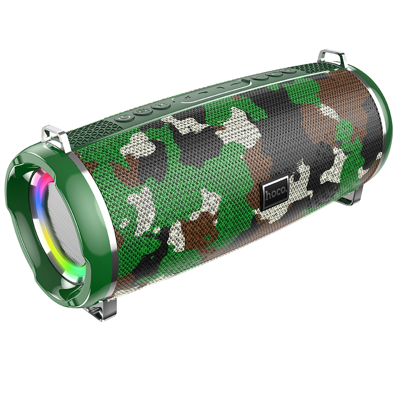 Акустика HOCO Xpress sports BT speaker LED IPX5 HC2 |BT, TWS, AUX, FM, TF, USB| Camouflage-Green (6931474738721) Зелёный на картинке №12
