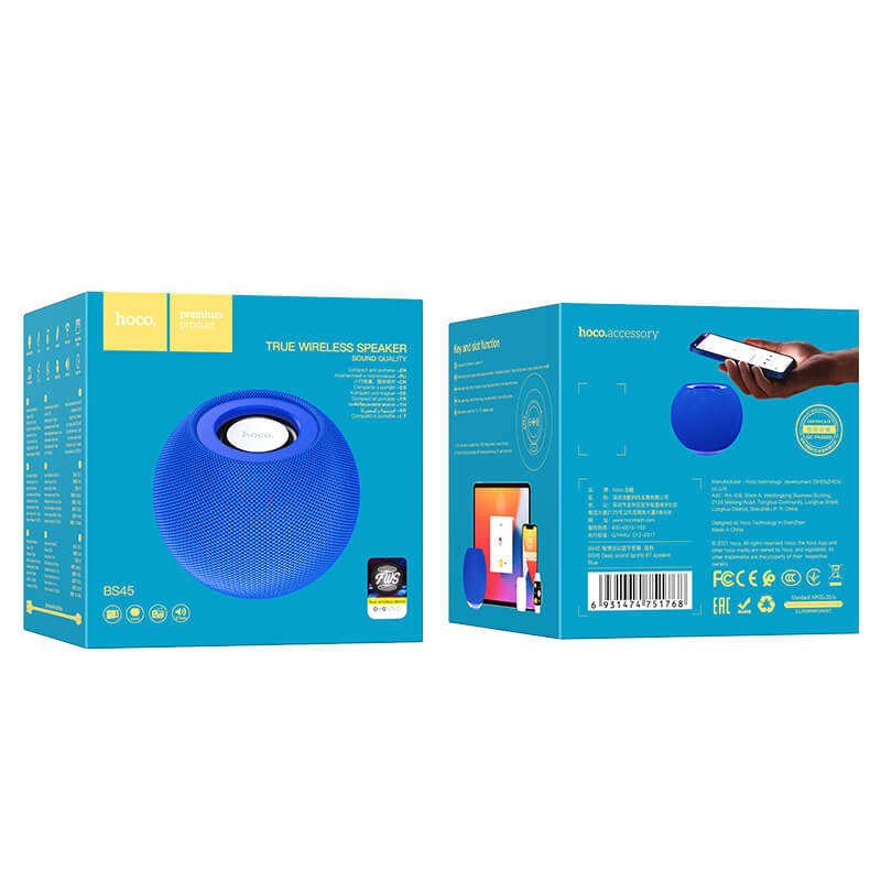 Акустика HOCO Deep sound sports BT speaker BS45 |BT5.0, TWS, FM, TF| blue Синий на картинке №11