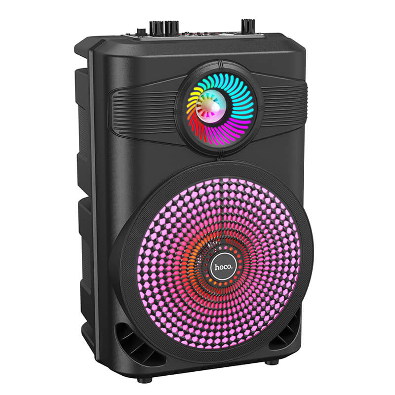 Акустика-караоке HOCO Mature outdoor BT speaker BS46 |10W, BT5.0, TWS, AUX, TF, USB, FM, 3Hours| black (6931474754080) Черный на картинке №2