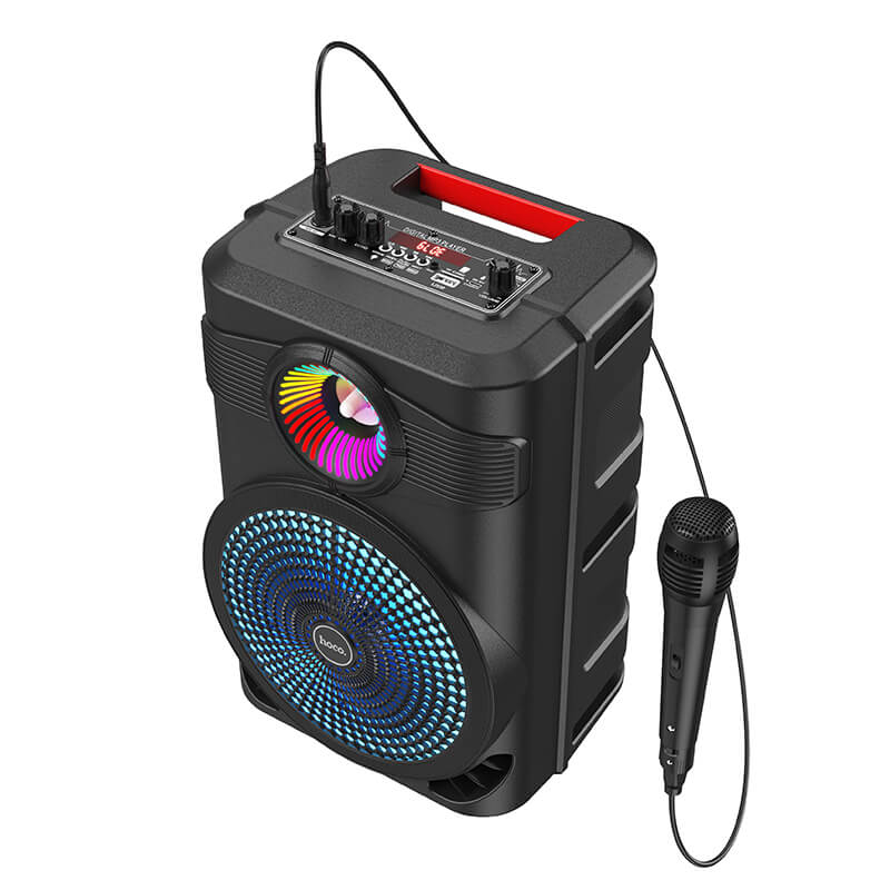 Акустика-караоке HOCO Mature outdoor BT speaker BS46 |10W, BT5.0, TWS, AUX, TF, USB, FM, 3Hours| black (6931474754080) Черный на картинке №4