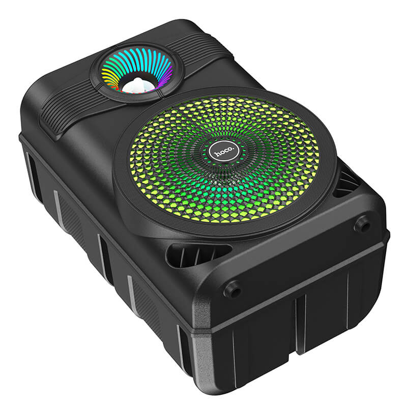 Акустика-караоке HOCO Mature outdoor BT speaker BS46 |10W, BT5.0, TWS, AUX, TF, USB, FM, 3Hours| black (6931474754080) Черный на картинке №7