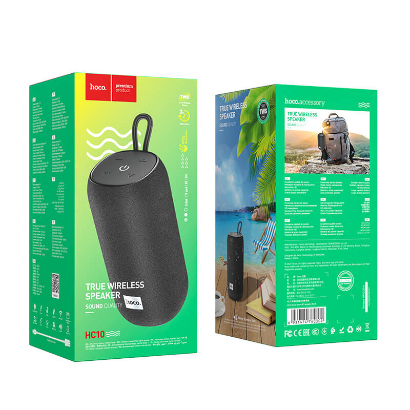 Акустика HOCO Sonar sports BT speaker HC10 IPX5 |BT5.0, TWS, AUX, FM, TF, USB, 3Hours, 5W| black (6931474760302) Черный на картинке №9