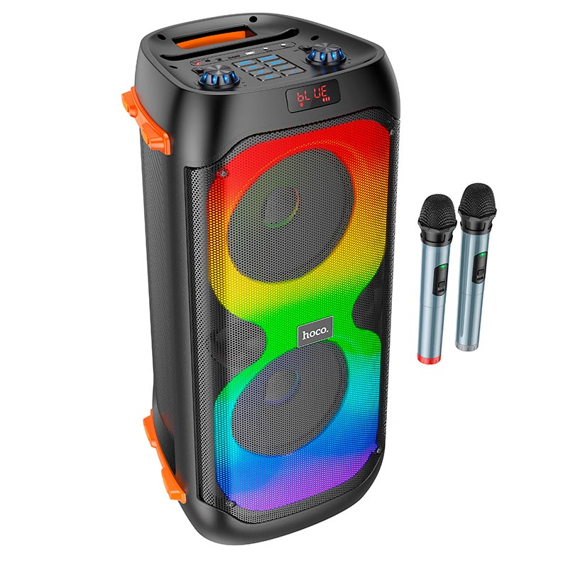 Акустика-караоке HOCO Manhattan wireless dual mic outdoor BT speaker BS53 |BT5.1, 2Mic, 4H| black (6931474781116) Черный на картинке №1