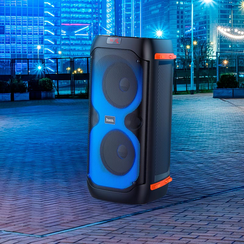Акустика-караоке HOCO Manhattan wireless dual mic outdoor BT speaker BS53 |BT5.1, 2Mic, 4H| black (6931474781116) Черный на картинке №9