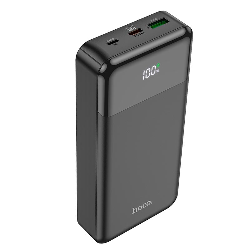 УМБ HOCO Cool figure power bank J102A 20000mAh |2USB/Type-C, 20W/3A, PD/QC| black (6931474783622) Черный на картинке №1