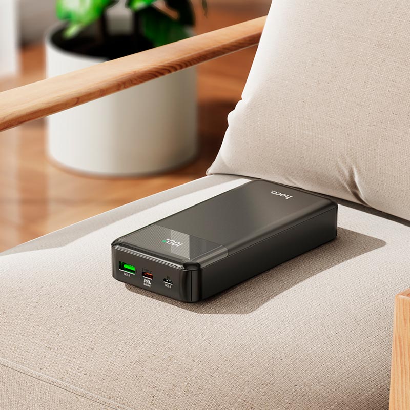 УМБ HOCO Cool figure power bank J102A 20000mAh |2USB/Type-C, 20W/3A, PD/QC| black (6931474783622) Черный на картинке №5