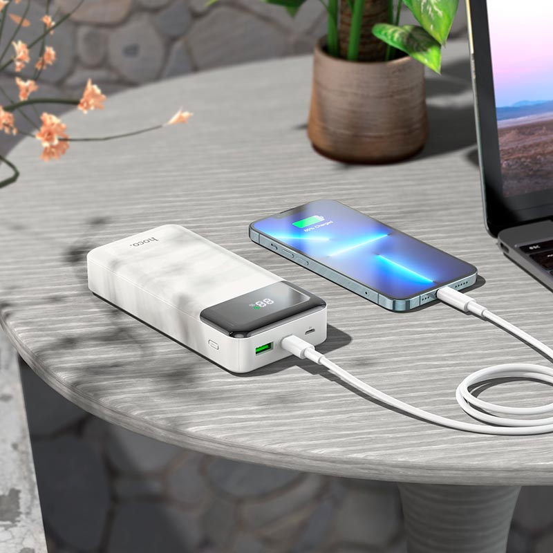 УМБ HOCO Cool figure power bank J102A 20000mAh |2USB/Type-C, 20W/3A, PD/QC| black (6931474783622) Черный на картинке №6