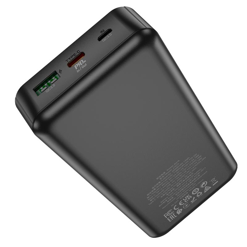 УМБ HOCO Cool figure power bank J102A 20000mAh |2USB/Type-C, 20W/3A, PD/QC| black (6931474783622) Черный на картинке №7