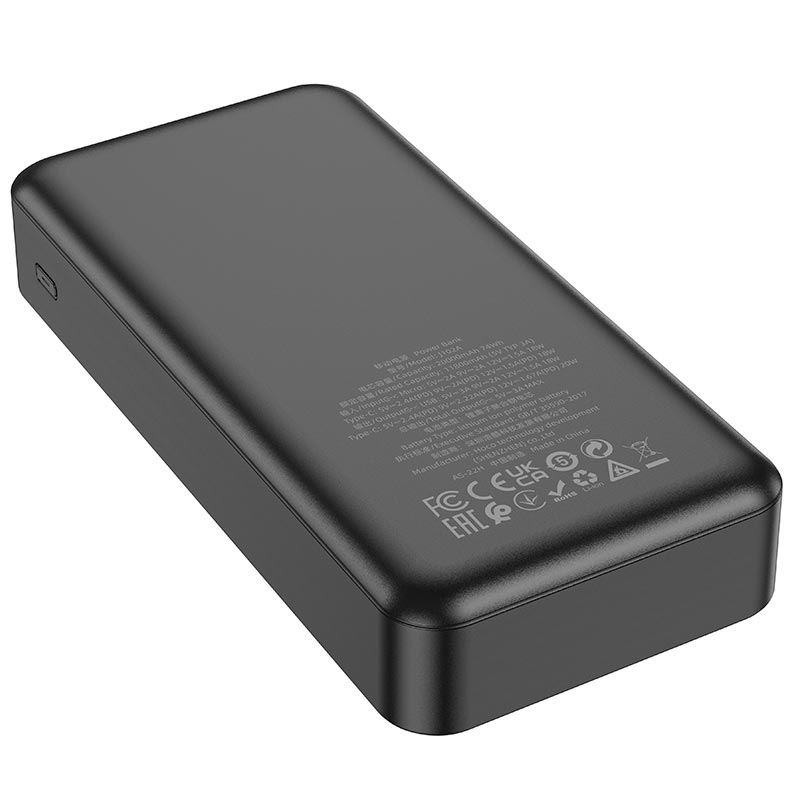 УМБ HOCO Cool figure power bank J102A 20000mAh |2USB/Type-C, 20W/3A, PD/QC| black (6931474783622) Черный на картинке №8