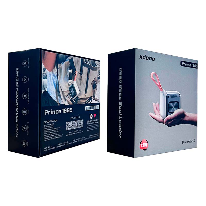 Акустика xdobo IPX7 |BT5.0, AUX/TF, 12W, TWS, 6-20h Max| black (Prince 1995II) Черный на картинке №19