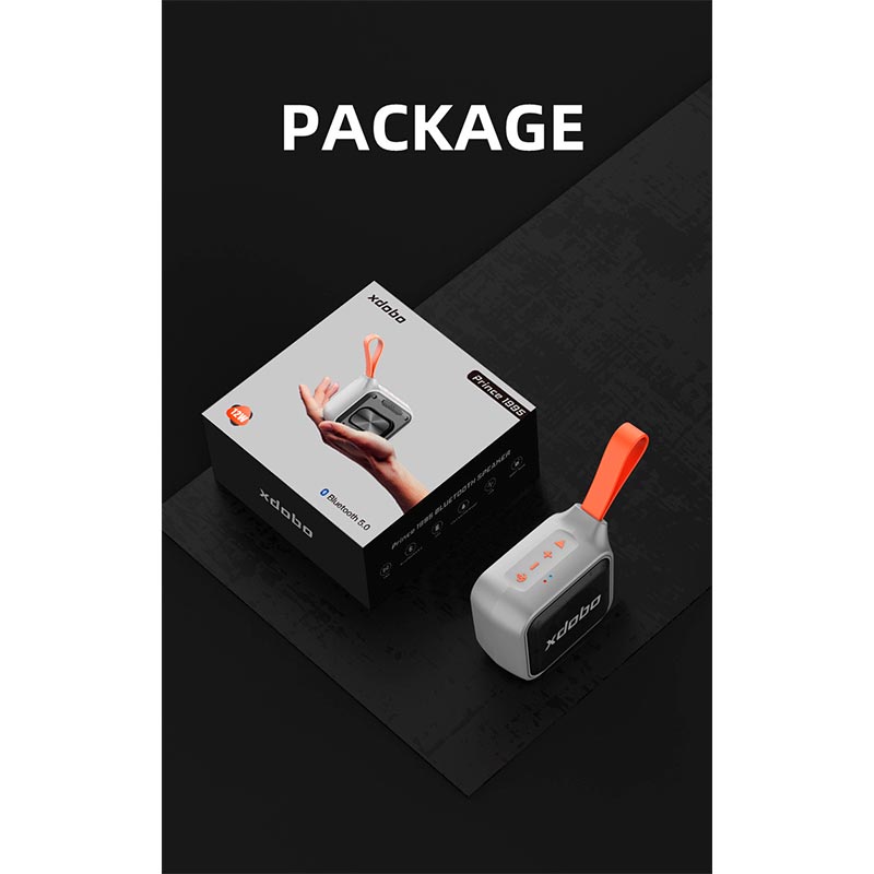 Акустика xdobo IPX7 |BT5.0, AUX/TF, 12W, TWS, 6-20h Max| black (Prince 1995II) Черный на картинке №5