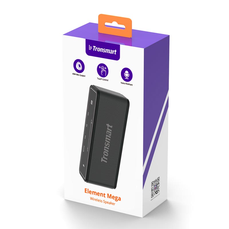 Акустика Tronsmart |BT5.0, AUX, 40W, TWS, NFC, DSP, 15h Max| black (Mega) Чорний на малюнкі №3