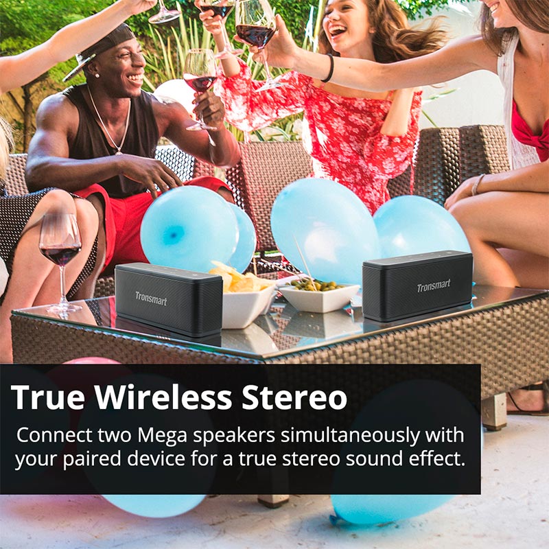 Акустика Tronsmart |BT5.0, AUX, 40W, TWS, NFC, DSP, 15h Max| black (Mega) Чорний на малюнкі №6