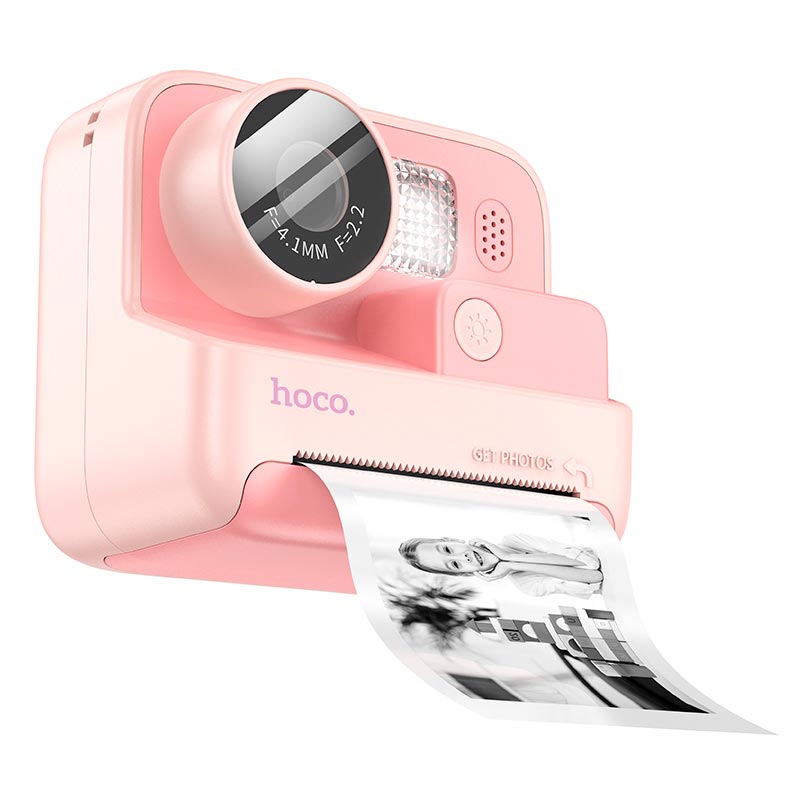 Детская цифровая фото-видео камера HOCO Dual lens children printing camera DV200 |2 ips screen| pink (6942007628419) Розовый на картинке №1