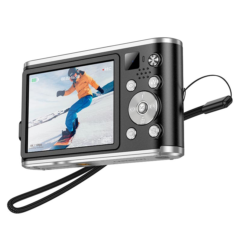 Фотокамера HOCO Dual-lens digital camera DV203 |48MP, 30fps/1920p, 2.8 IPS HD| black (6942007637640) Черный на картинке №11