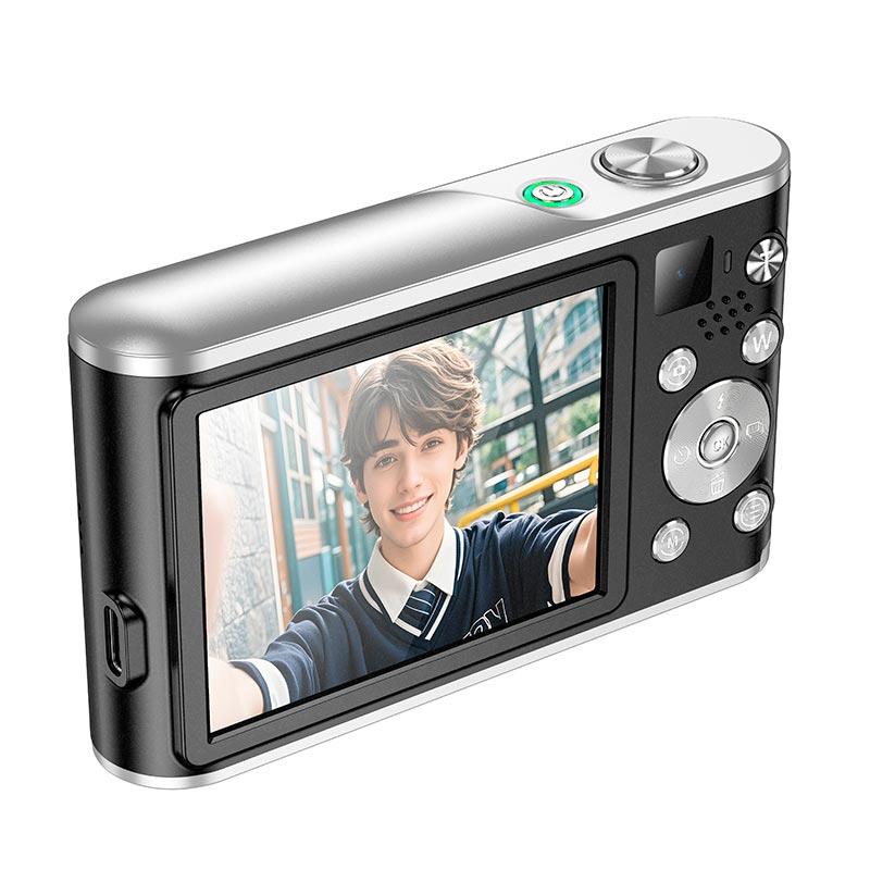 Фотокамера HOCO Dual-lens digital camera DV203 |48MP, 30fps/1920p, 2.8 IPS HD| black (6942007637640) Черный на картинке №4