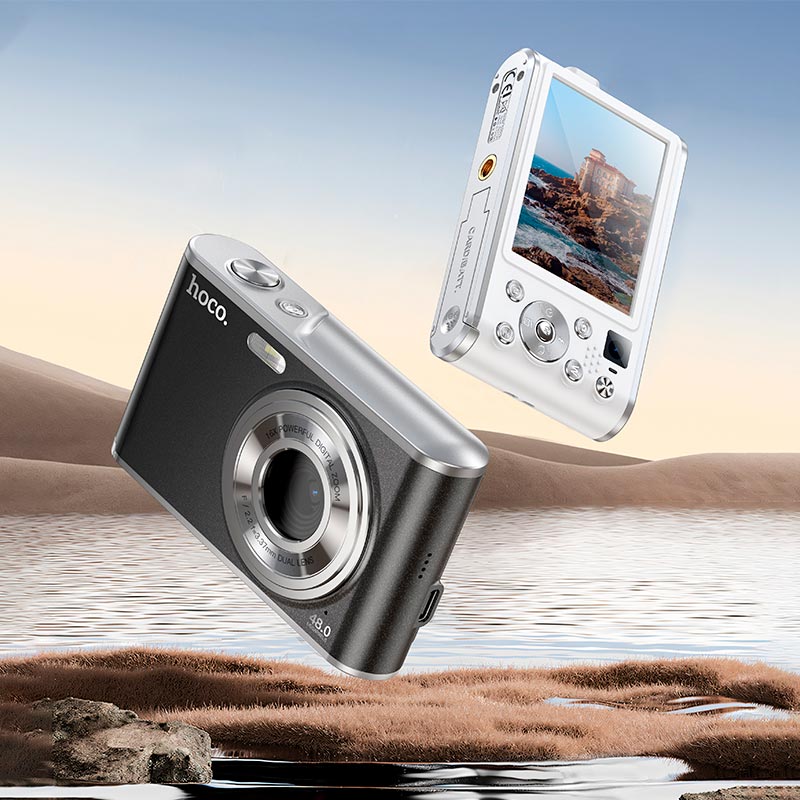 Фотокамера HOCO Dual-lens digital camera DV203 |48MP, 30fps/1920p, 2.8 IPS HD| black (6942007637640) Черный на картинке №6