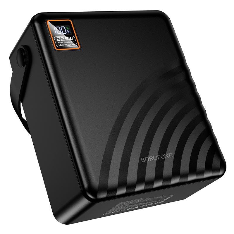 УМБ BOROFONE Myriad PD+light power bank BJ85 100000mAh |4USB/2Type-C/Lightning, 22.5W/3A, PD/QC| black (6941991125560) Черный на картинке №5