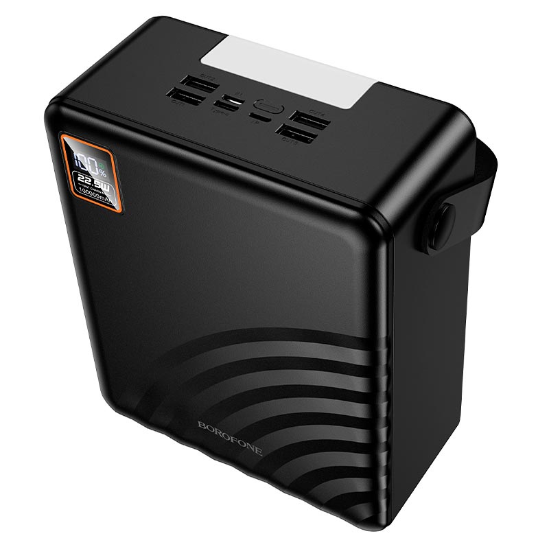 УМБ BOROFONE Myriad PD+light power bank BJ85 100000mAh |4USB/2Type-C/Lightning, 22.5W/3A, PD/QC| black (6941991125560) Черный на картинке №7