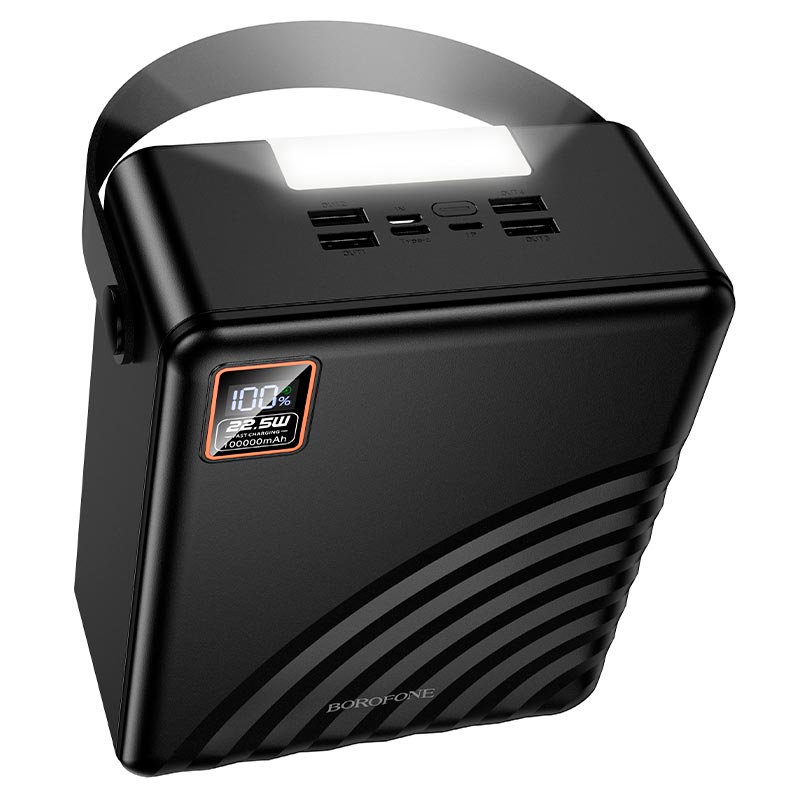 УМБ BOROFONE Myriad PD+light power bank BJ85 100000mAh |4USB/2Type-C/Lightning, 22.5W/3A, PD/QC| black (6941991125560) Черный на картинке №9