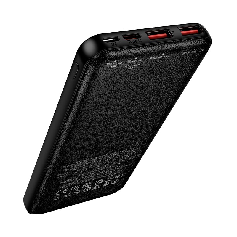 УМБ HOCO Essence PD fully compatible power bank J159 10000mAh |2USB/1Type-C, 22.5W/3A, PD/QC| black (6942007673570) Черный на картинке №7