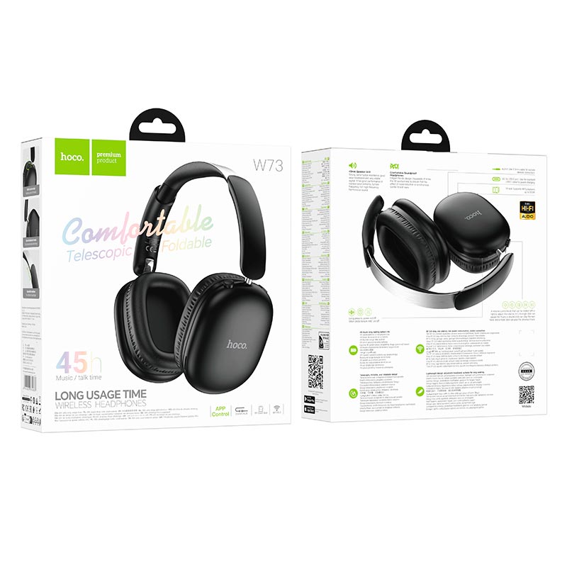 Наушники HOCO Graceful BT headphones W73 |BT6.0, TF/AUX, 45h, App| silver (6942007674874) Серебристый на картинке №3