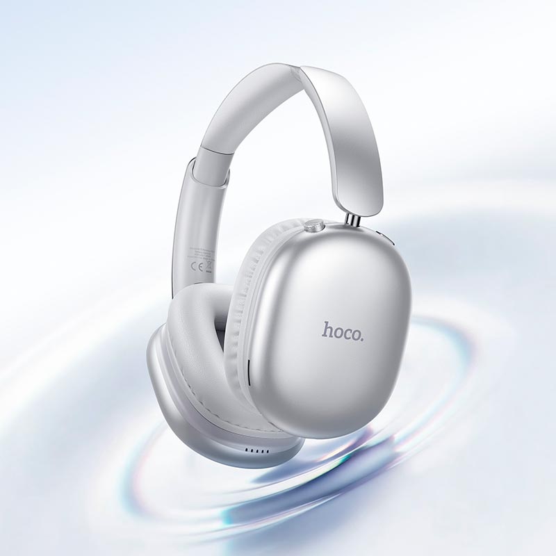 Наушники HOCO Graceful BT headphones W73 |BT6.0, TF/AUX, 45h, App| silver (6942007674874) Серебристый на картинке №5