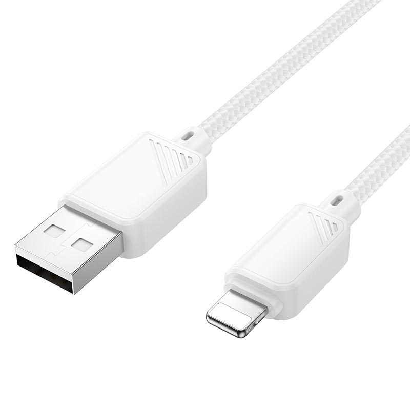 Кабель HOCO Lightning Beneficio charging data cable X113 |1m, 2.4A| black (6942007646116) Черный на картинке №2