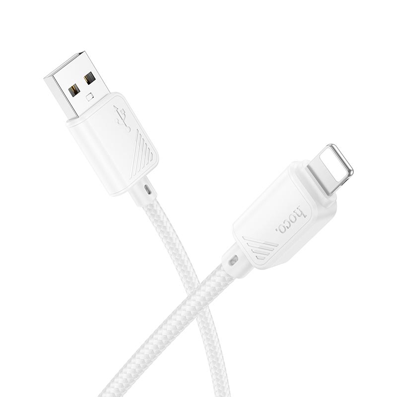 Кабель HOCO Lightning Beneficio charging data cable X113 |1m, 2.4A| black (6942007646116) Черный на картинке №6
