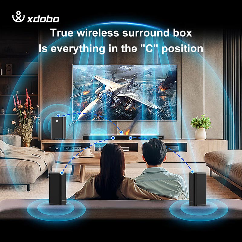 Акустика Xdobo (Soundbar support Dolby atmos) |BT5.3+EDR, 500W Peak, HDMI/Optical Fibre/ USB/ AUX/Coaxial| black (Pacific 1982) Черный на картинке №12
