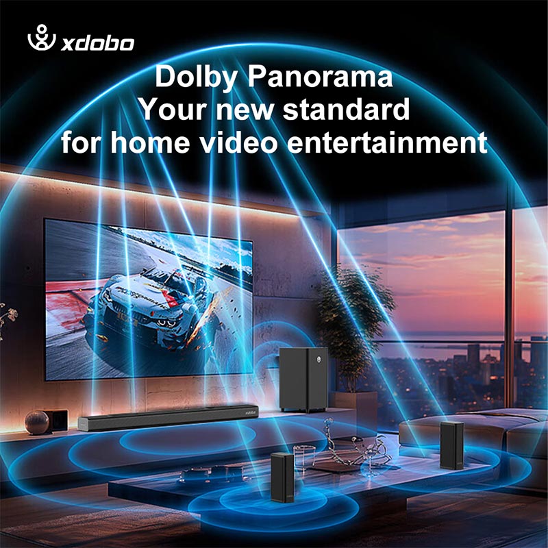 Акустика Xdobo (Soundbar support Dolby atmos) |BT5.3+EDR, 500W Peak, HDMI/Optical Fibre/ USB/ AUX/Coaxial| black (Pacific 1982) Черный на картинке №13