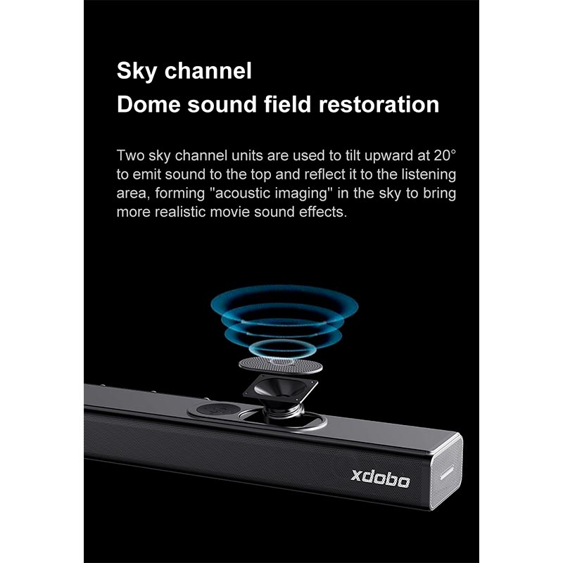 Акустика Xdobo (Soundbar support Dolby atmos) |BT5.3+EDR, 500W Peak, HDMI/Optical Fibre/ USB/ AUX/Coaxial| black (Pacific 1982) Черный на картинке №15
