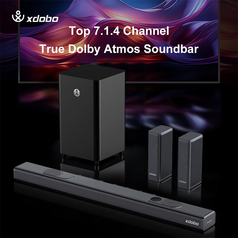 Акустика Xdobo (Soundbar support Dolby atmos) |BT5.3+EDR, 500W Peak, HDMI/Optical Fibre/ USB/ AUX/Coaxial| black (Pacific 1982) Черный на картинке №4