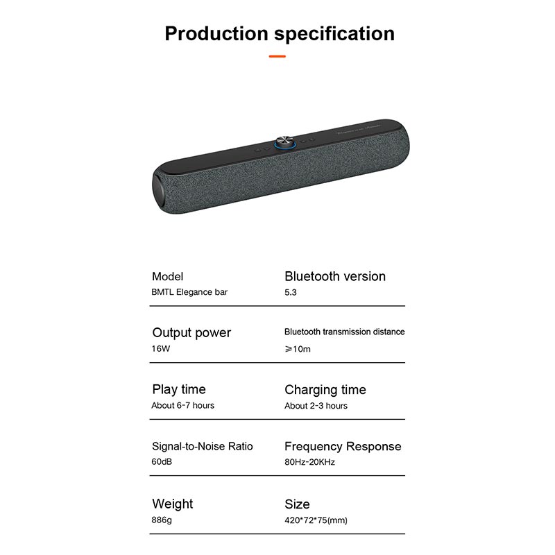 Акустика Xdobo Elegance Bar (Mini soundbar) |BT5.3, 16W, TF, 6-7h| black (Elegance Bar(Mini soundba) Черный на картинке №10