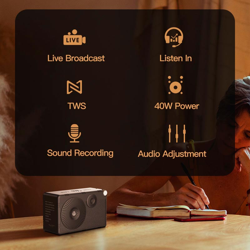 Акустика Xdobo IPX5 |BT5.3, 40W, AUX/TF, 10h| black (HIFI 2015) Черный на картинке №6