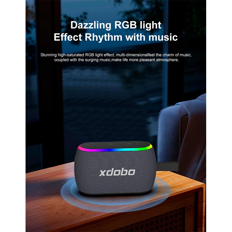 Акустика Xdobo IPX6 |BT5.3, 30W, USB/AUX/TF, 13h| black (X8 Mini II) Черный на картинке №14