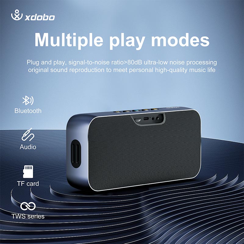Акустика Xdobo IPX5 |BT5.3, 60W, AUX/TF, 8h| black (Luxe) Черный на картинке №11