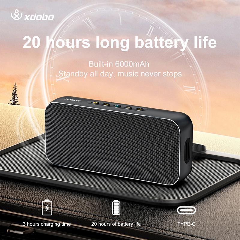 Акустика Xdobo IPX5 |BT5.3, 60W, AUX/TF, 8h| black (Luxe) Черный на картинке №13