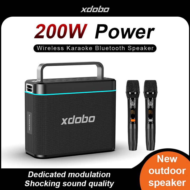 Акустика-караоке Xdobo Truth (with 2 MIC) IPX6 |BT5.3, 200W, AUX/USB/TF, 12h| black (Truth(with 2 MIC)) Черный на картинке №9