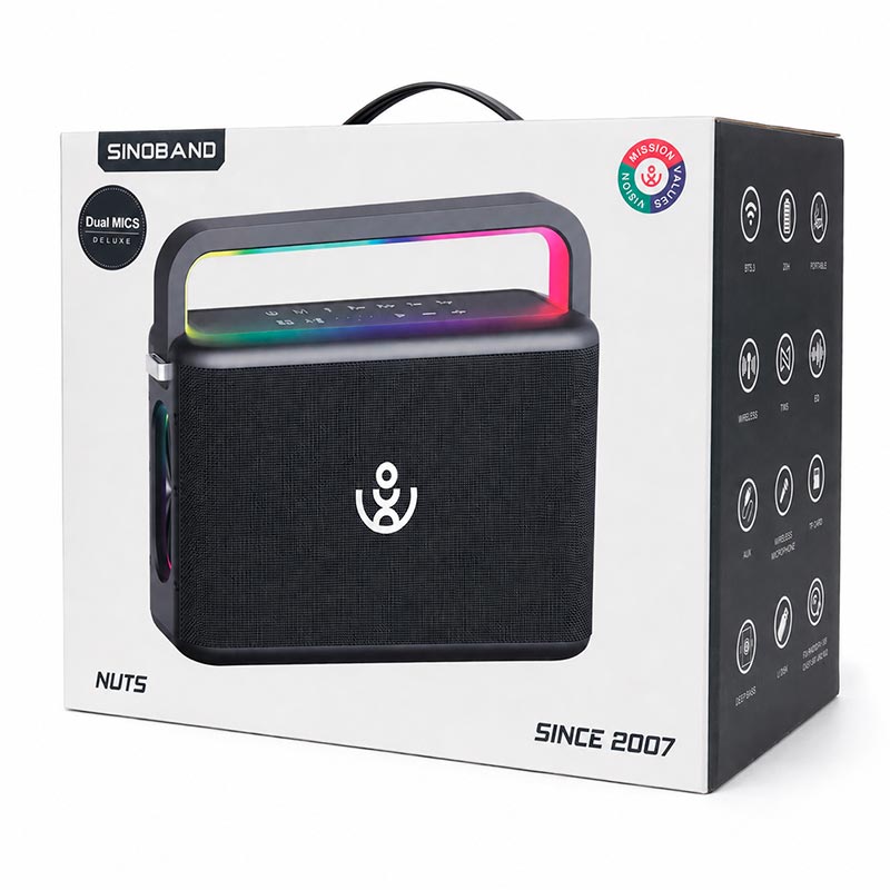 Акустика-караоке Xdobo Nuts (with 2 MIC) |BT5.3, 120W, USB/AUX/TF, 20h| black (Nuts(with 2 MIC)) Черный на картинке №3