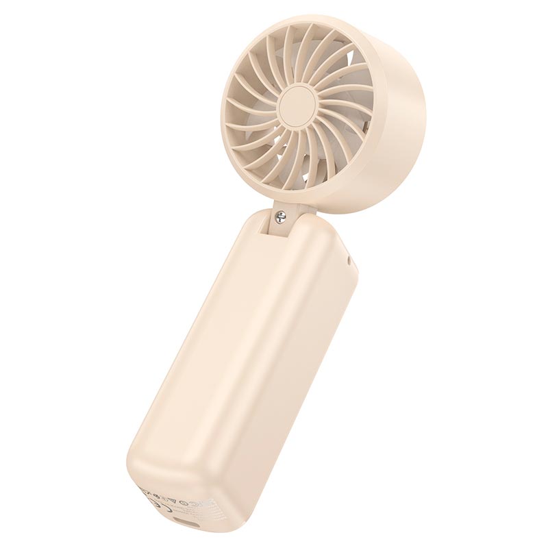 Вентилятор HOCO transparent foldable fan HX602 |2-6.5h, 100 Levels, 60dB| beige (6942007678506) Бежевый на картинке №5