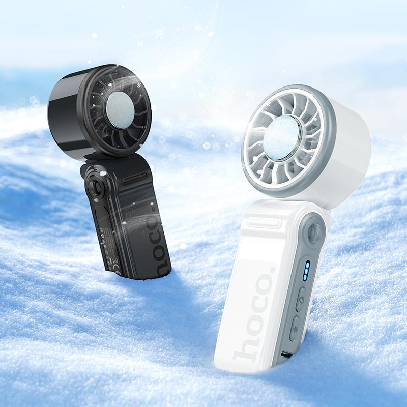 Вентилятор HOCO Ice pack series lightweight foldable fan HX604 |6.5h Max, 3 Levels, 60dB| white (6942007678537) Белый на картинке №5