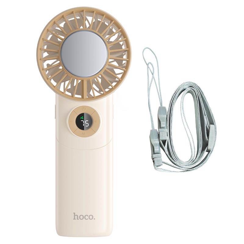 Вентилятор HOCO Ice pack series lightweight foldable fan HX605 |1.5-11h, 100 Levels, 45dB| beige (6942007678544) Бежевый на картинке №7