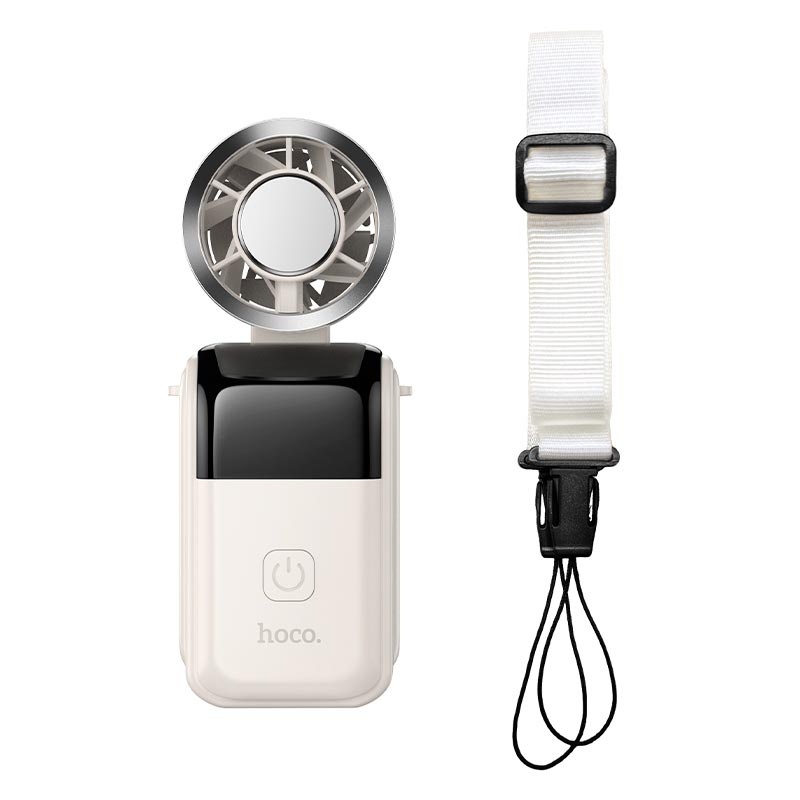 Вентилятор HOCO mini foldable fan HX606 |2.5-8h, 100 Levels, 45dB| beige (6942007678551) Бежевый на картинке №10