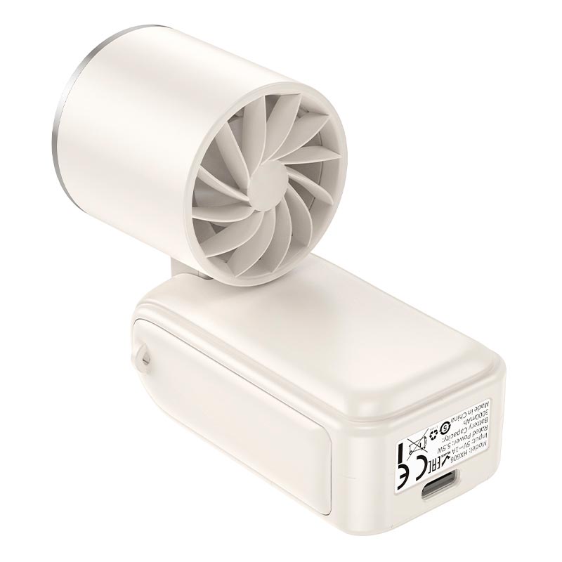Вентилятор HOCO mini foldable fan HX606 |2.5-8h, 100 Levels, 45dB| beige (6942007678551) Бежевый на картинке №11