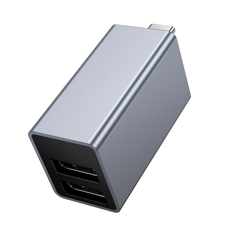 Перехідник HOCO 3-in-1 converter HB54A (Type-C to USB2.0*2+USB3.0) grey (6942007680806) Сірий на малюнкі №3