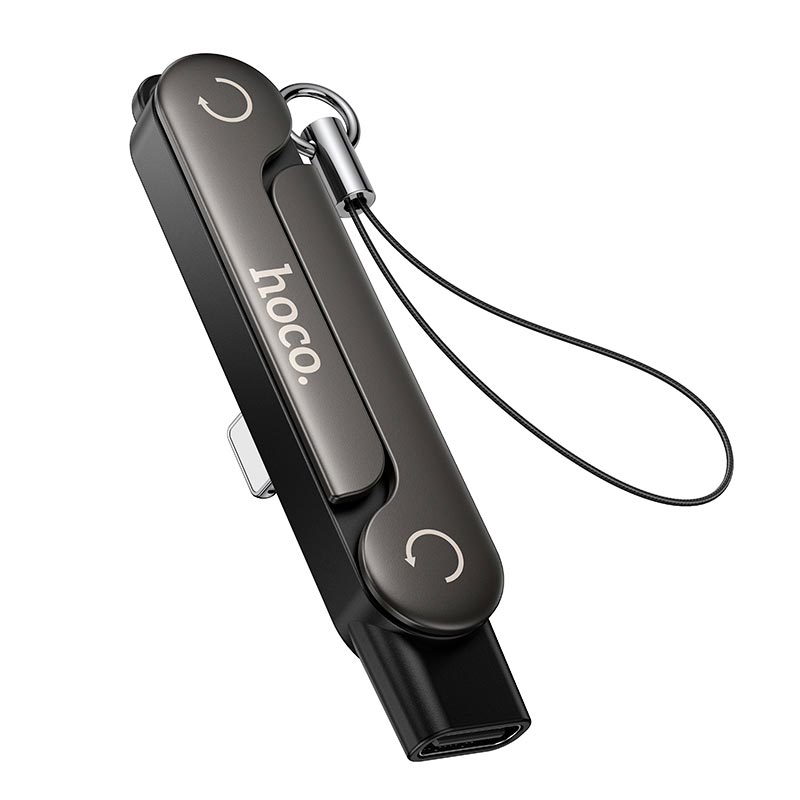 Переходник HOCO Lightning male to Type-C female holder-adapter UA47 |30W Max| black (6942007681155) Черный на картинке №1