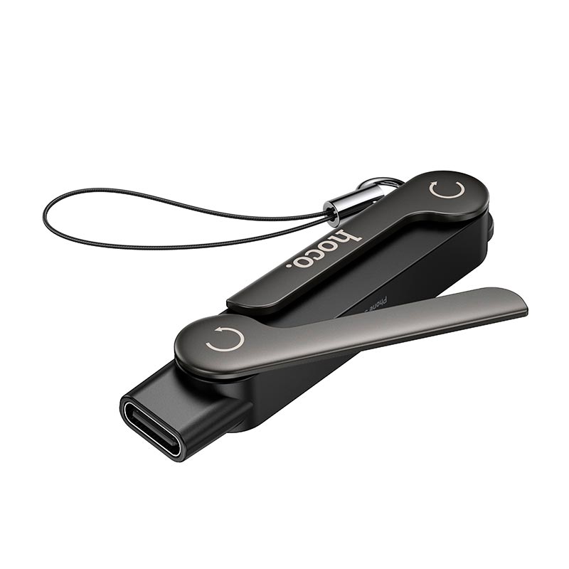 Переходник HOCO Lightning male to Type-C female holder-adapter UA47 |30W Max| black (6942007681155) Черный на картинке №5