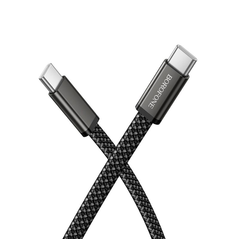 Кабель BOROFONE C to C Peace charging data cable BX124 |1m, 60W/3A| black (6941991127731) Чорний на малюнкі №4